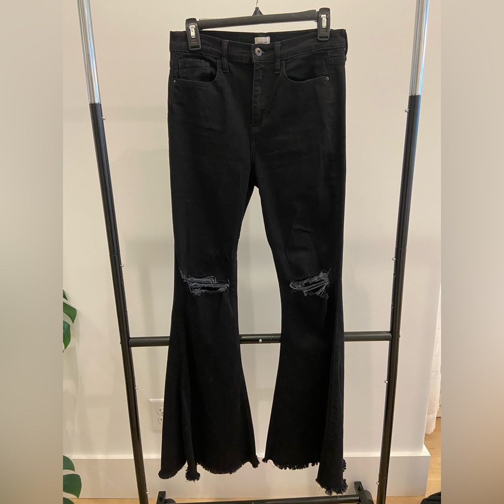 Black flare jeans